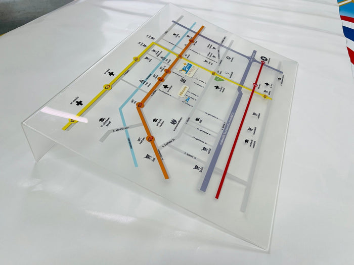 ป้ายแผนที่ อะคริลิคใส พิมพ์อิงค์เจ็ท Printing Service