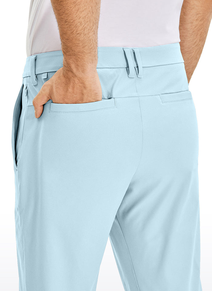 CRZ YOGA Mens Work Classic Fit All-Day Comfort Golf Pants Pockets 32'' Chambray Blue