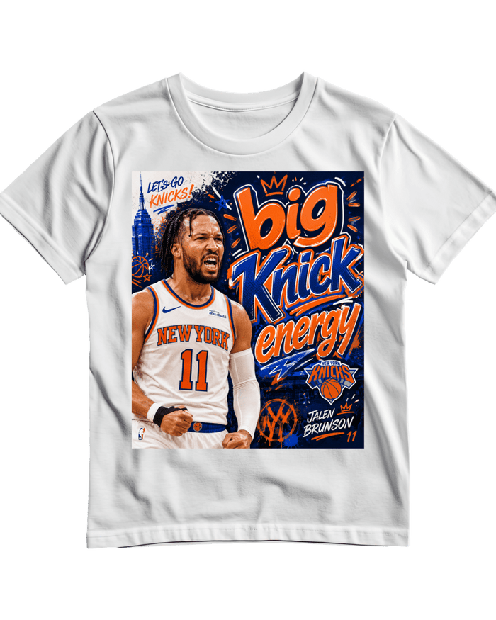 Big Knick Energy Brunson New York Knicks 2026 NBA World Champions - White T-Shirt - T-Shirt - Jawns on Fire Sneakers & Shoes