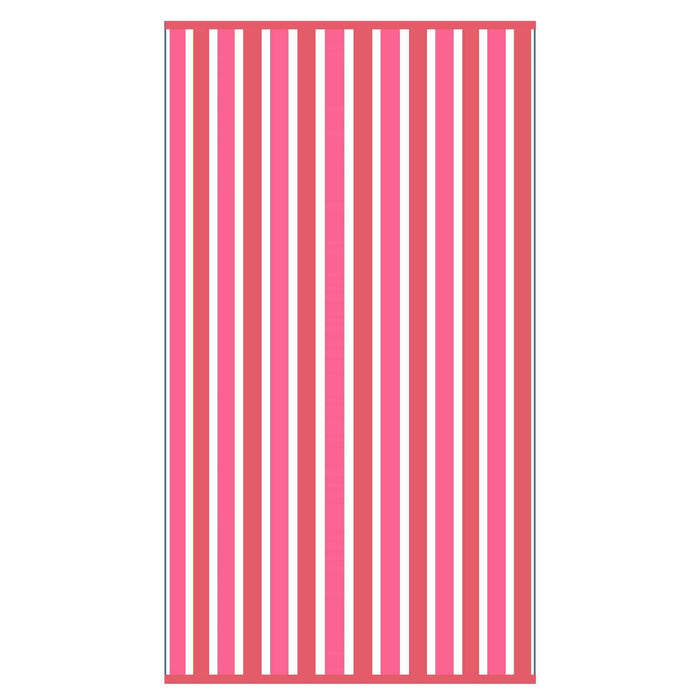 two tone pink stripes on a large beach towel