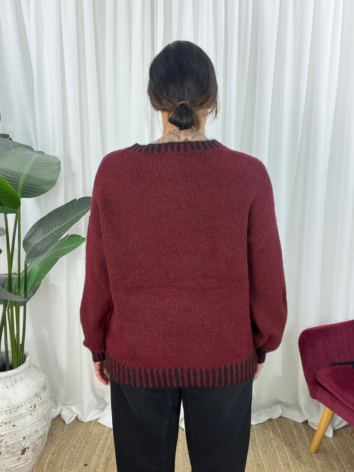 Callie Knit Jumper- Red