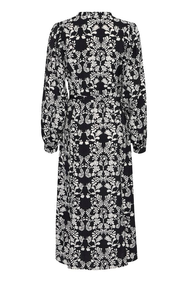 Cina Midi Dress (Black Flower)