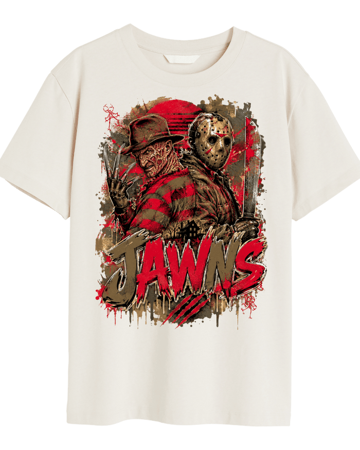 Cold Sins Ghost Killers Nightmares Freddy Vs Jason JAWNS Ivory T-Shirt - T-Shirt - Jawns on Fire Sneakers & Shoes