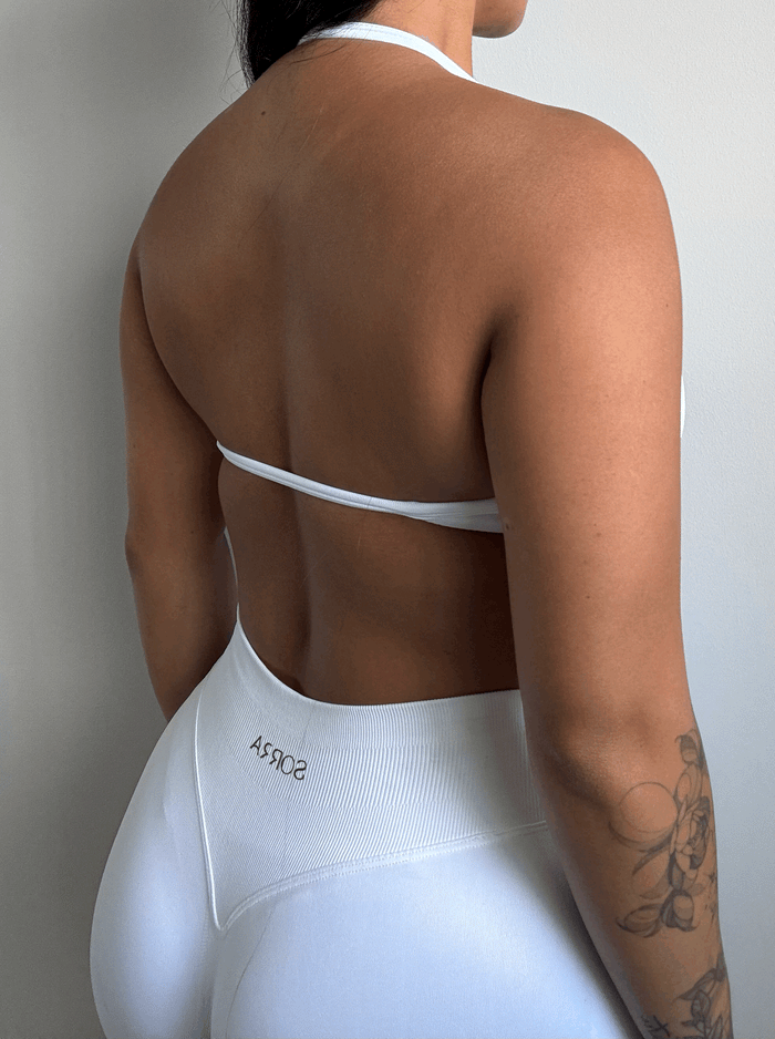 CurveContour Curve Halter Bra Classic White