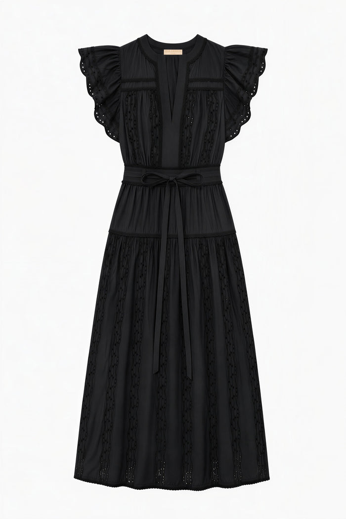 Dani Short Sleeve Cotton Dress - Noir