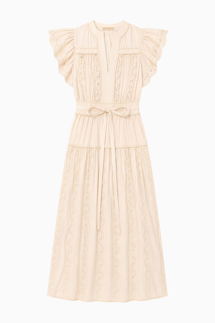 Dani Short Sleeve Cotton Dress - Pearled Ivory