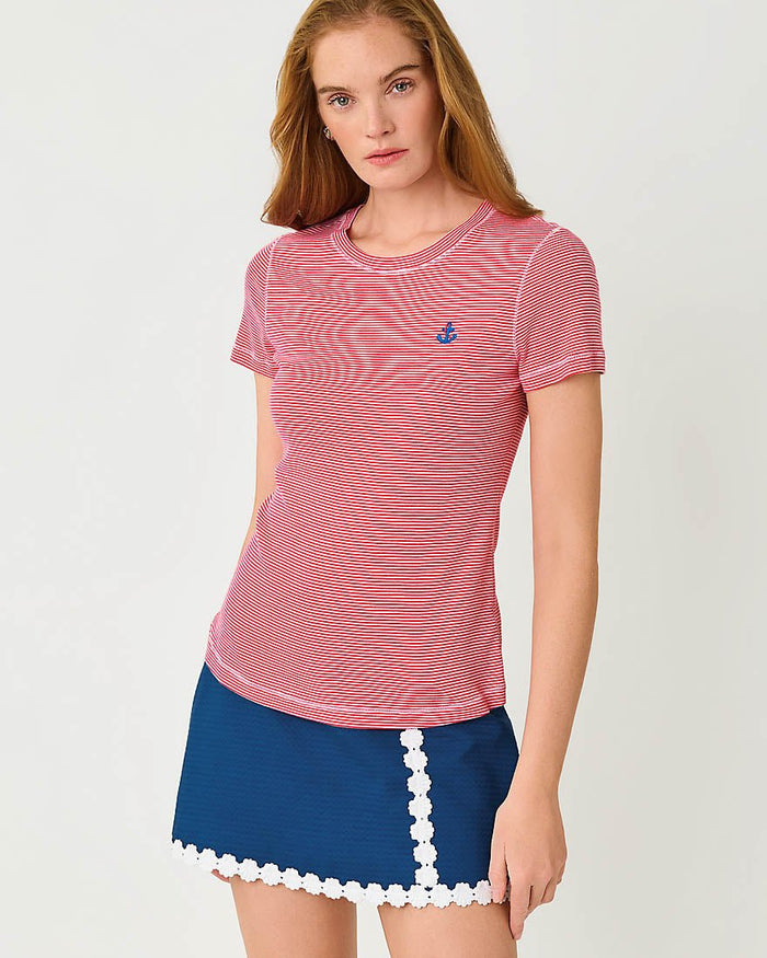 Lilly Pulitzer - Danica Knit Top - Multi Anchor Mini Embroidery