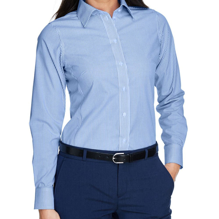 Devon & Jones Women's Crown Collection™ Banker Stripe Button Up Shirt