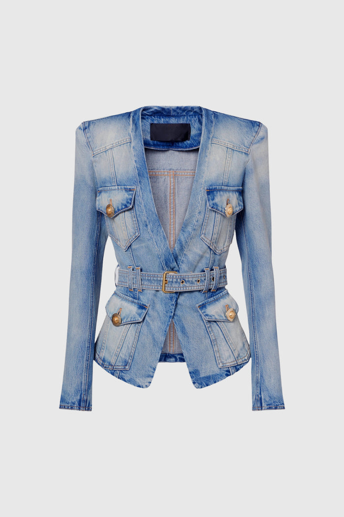 Dionysia Plunge Denim Jacket