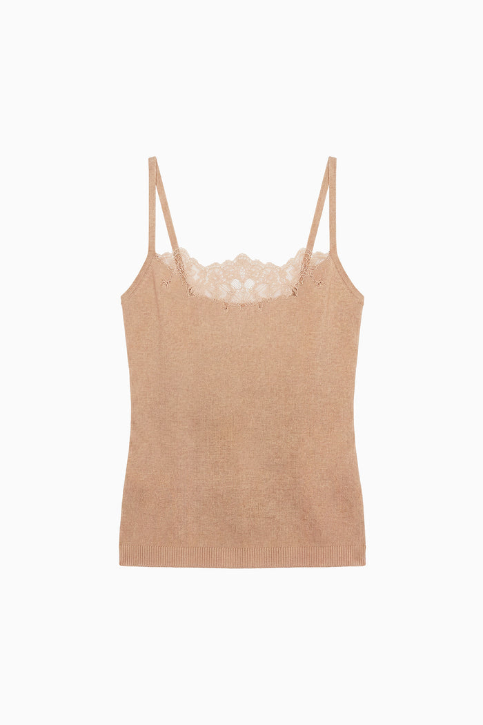 Elena Lace Cami - Almond