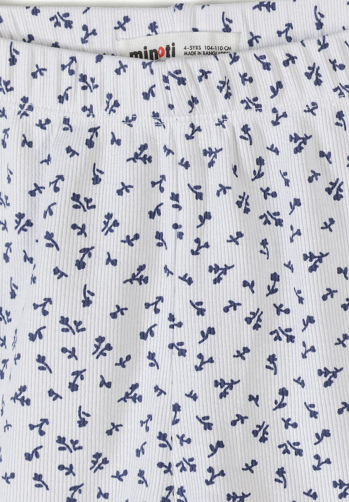 Ribbed Pyjamas 2-Pack, Floral Print, Navy White - 7