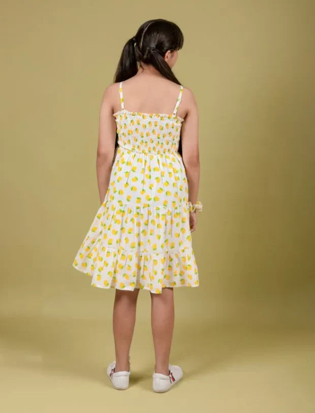 Lemon Printed Pure Cotton Girls Nightsuit -8