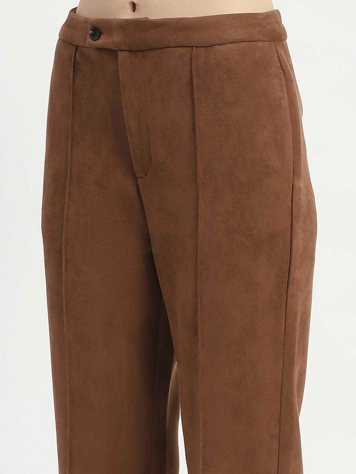 Madame Solid Tan Pleated Gurkha Trousers