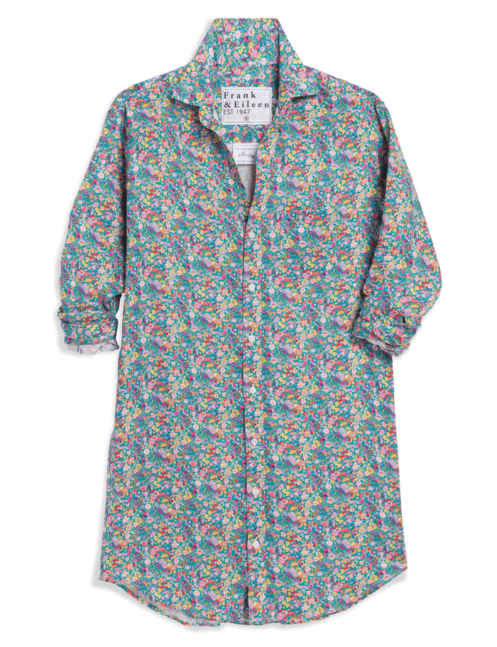 Floral patterned shirt on a black background