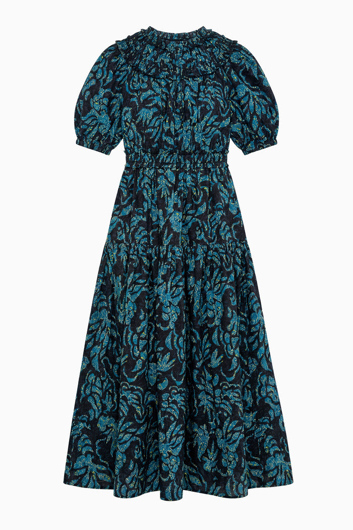 Othella Short Sleeve Cotton Dress - Midnight