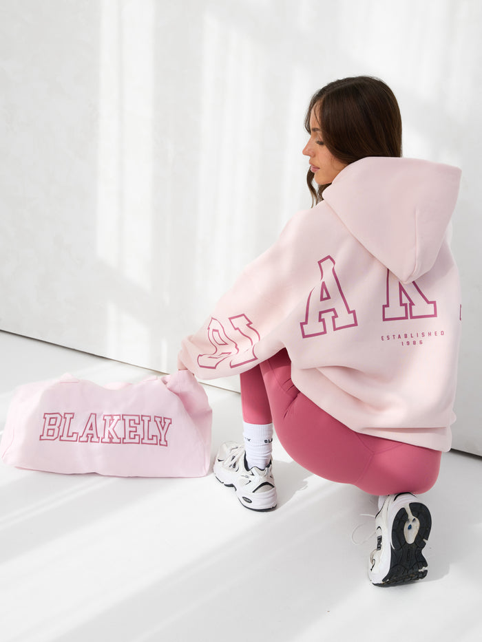 Outline Varsity Tote Bag - Blush Pink