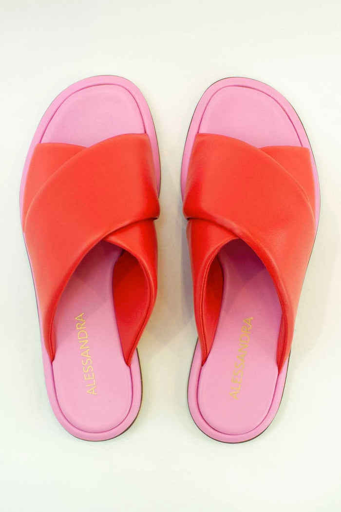 Alessandra Accessory Roma Nappa Slide in Red/Lolly