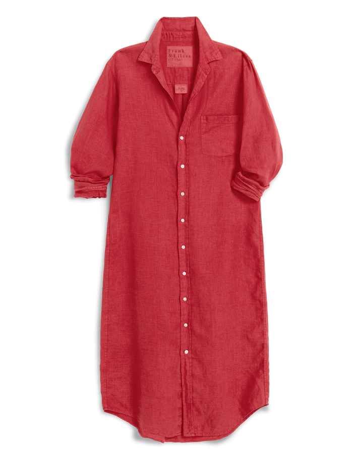 Red shirt dress on a white background