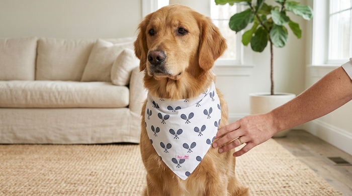 Sant and Abel Dog Tennis Bandana — S-M — view 4