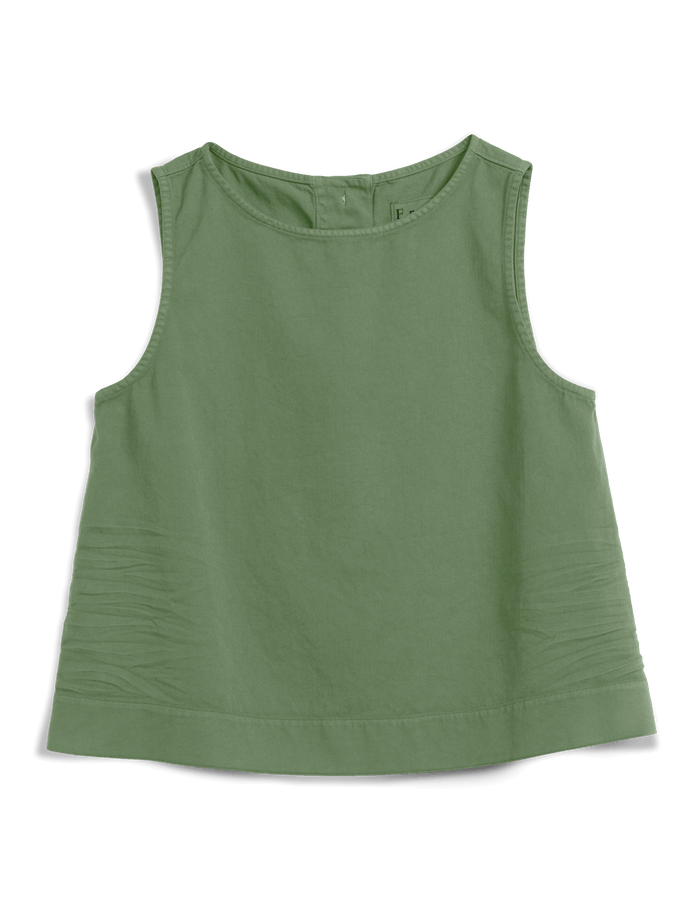 Green sleeveless top on a black background