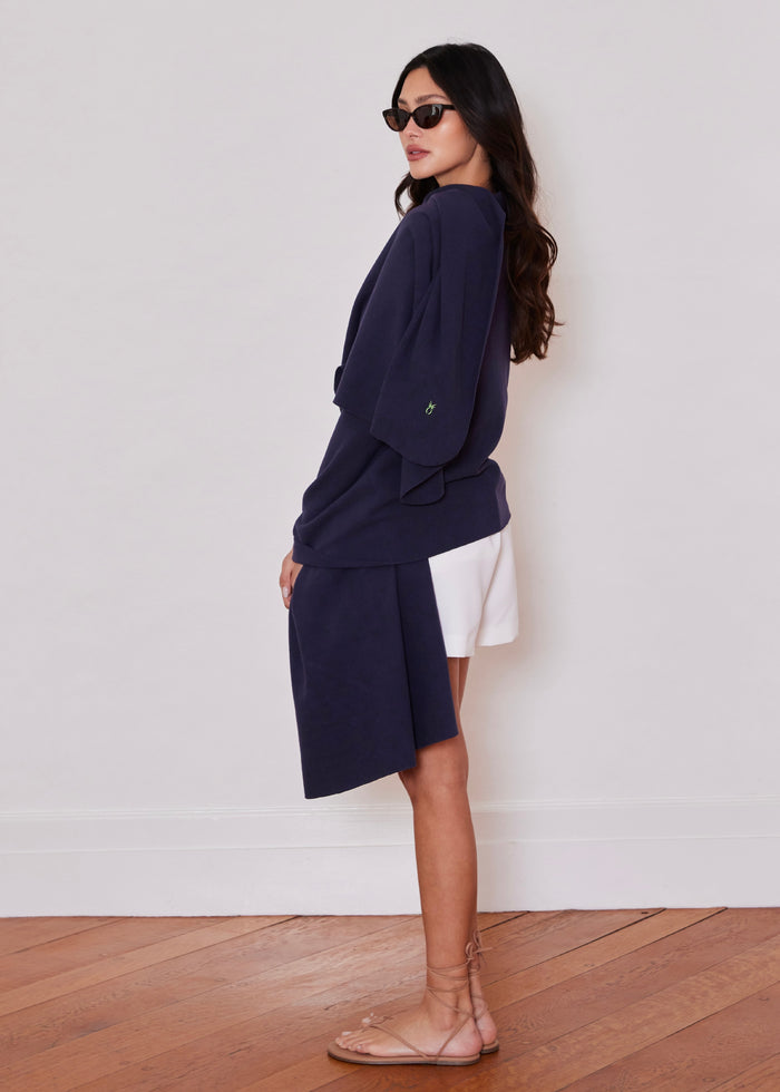 Shoreline Scarf in Terry Fleece (Navy)