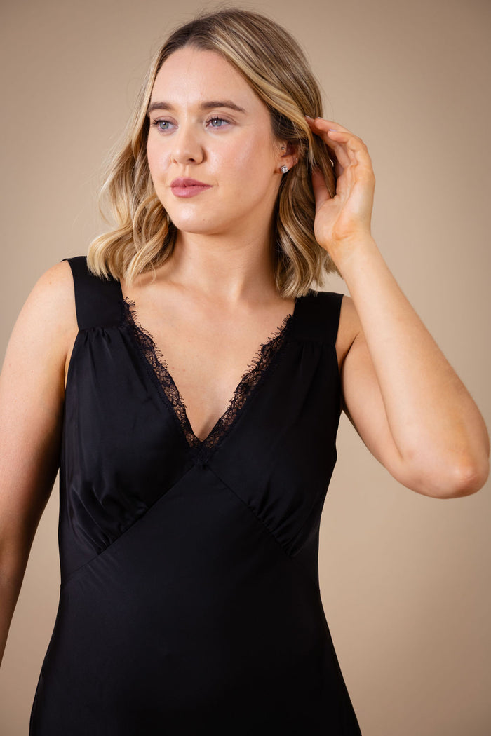 Sinéad Slip Dress (Black)