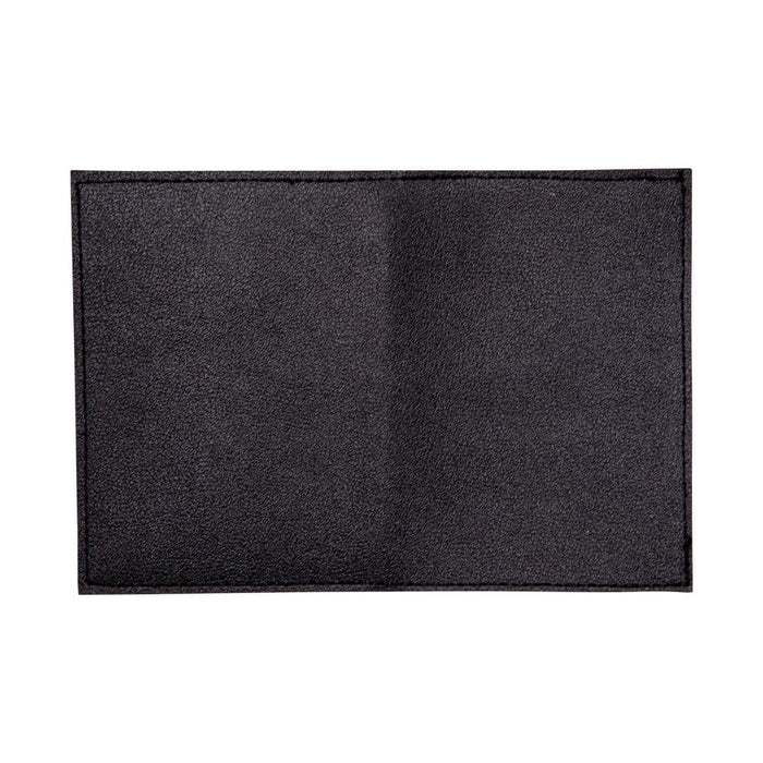 Back of a black wallet on a white background