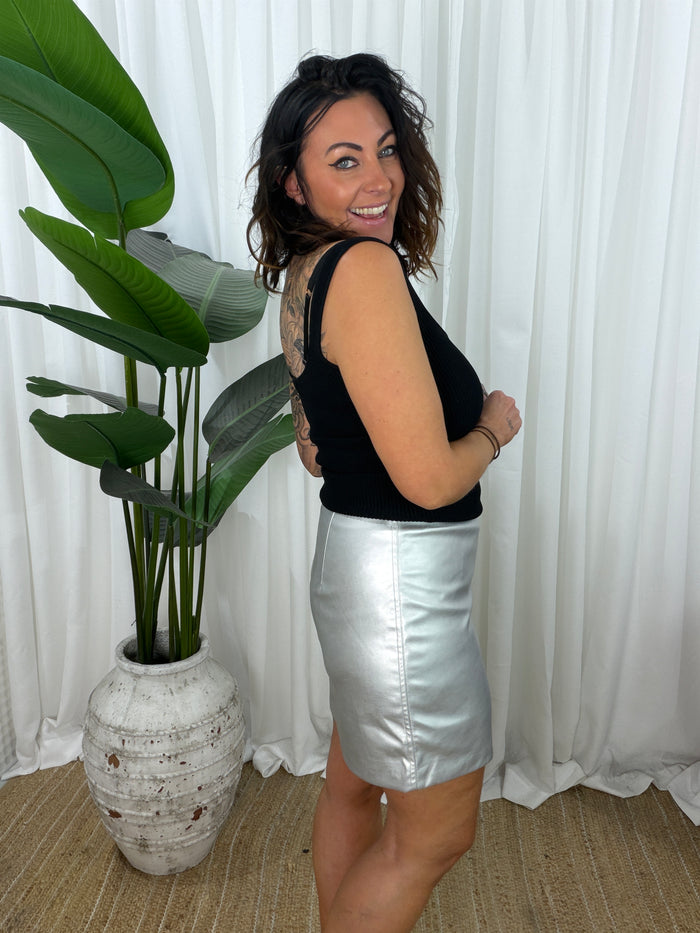 Suri Skirt- Silver (EOFY SALE)