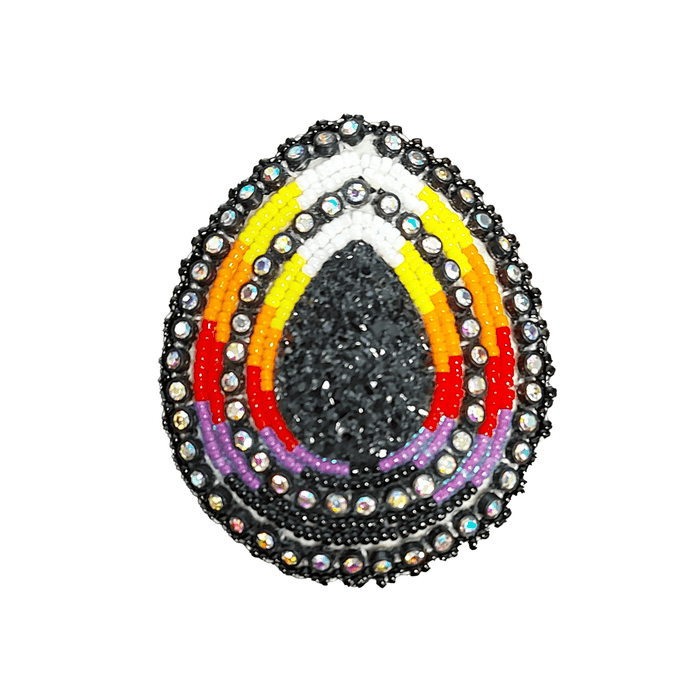 Teardrop - Beaded Pop Socket showcasing vibrant Indigenous beadwork with unique design.