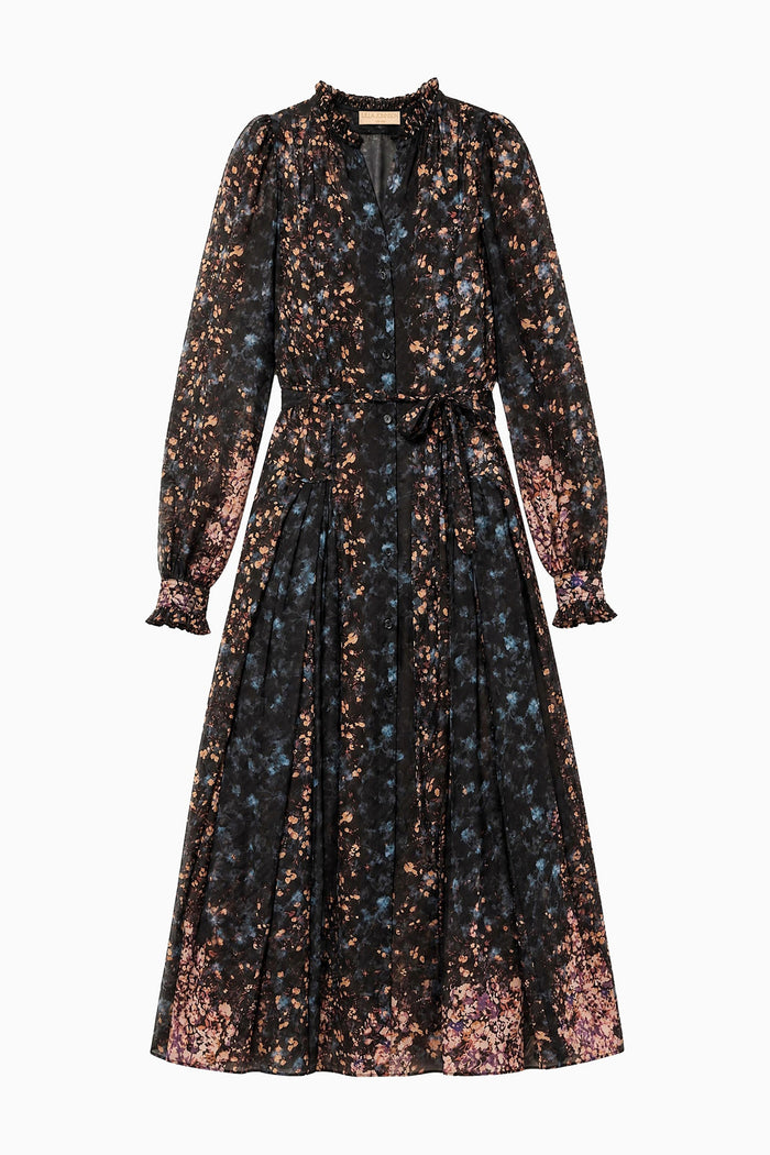 Tessa Long Sleeve Silk Dress - Eclipse