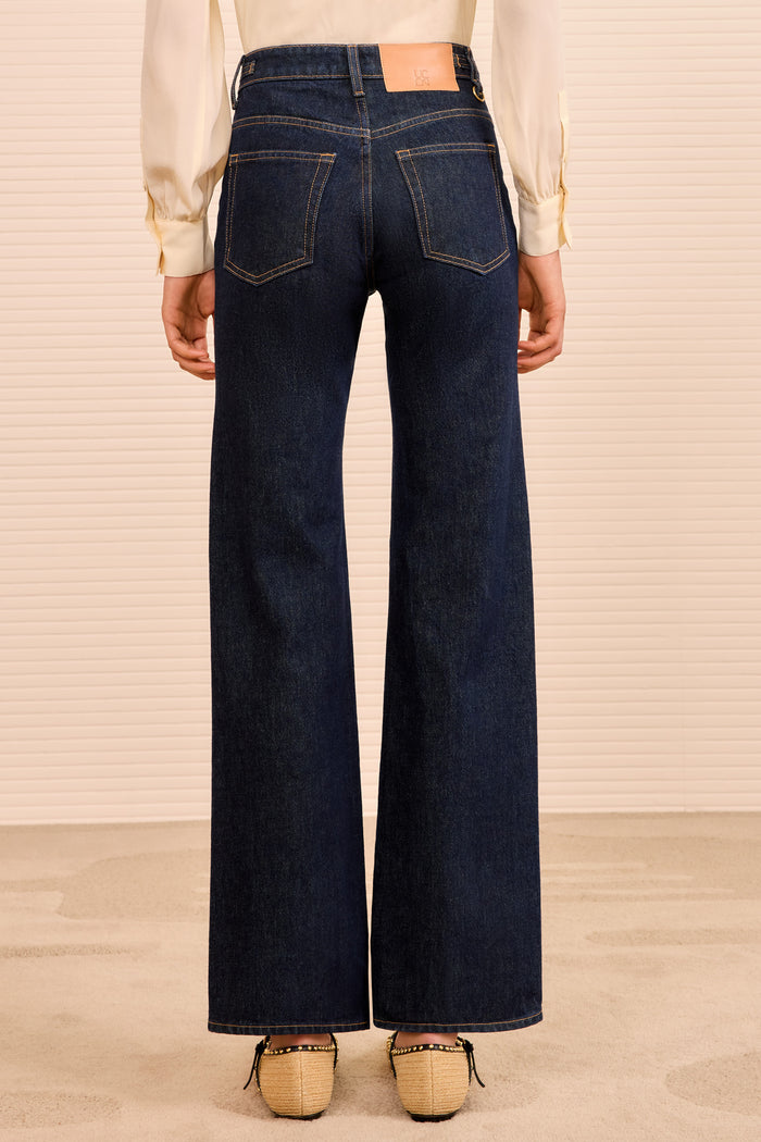 Tigris Denim Agatha Straight Leg Jeans - Back View On Model | Ulla Johnson