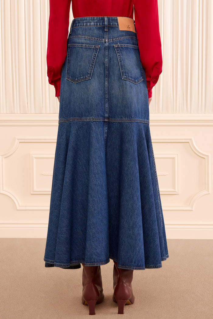 The Madelyn Denim Skirt - Nile