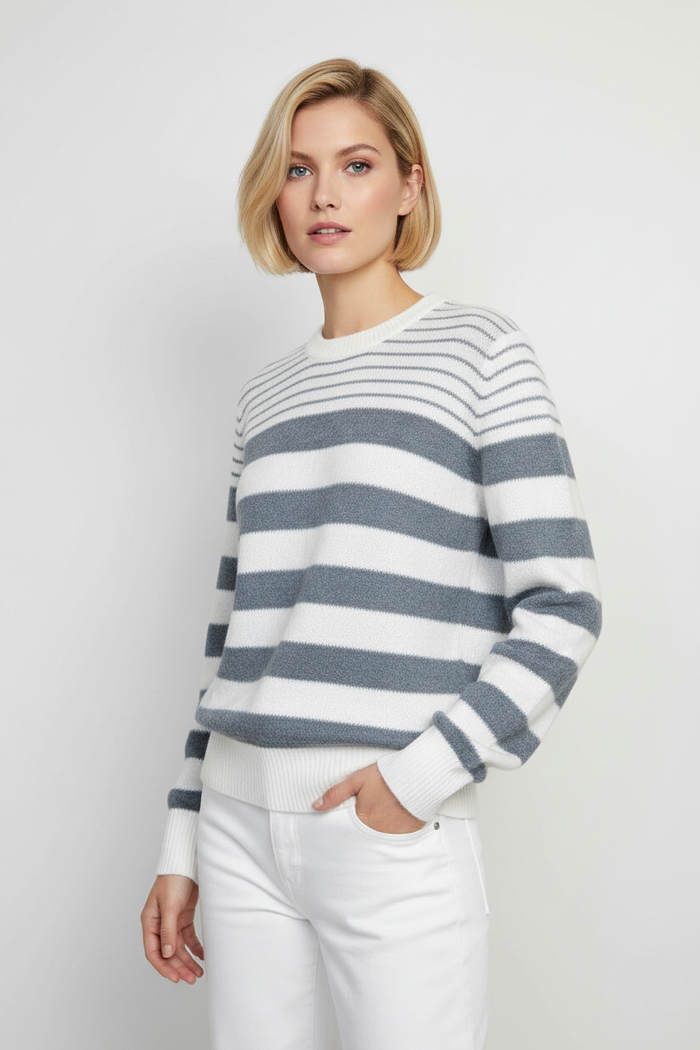 TWNS the label New Orleans knitwear pullover long sleeves round neck with stripes