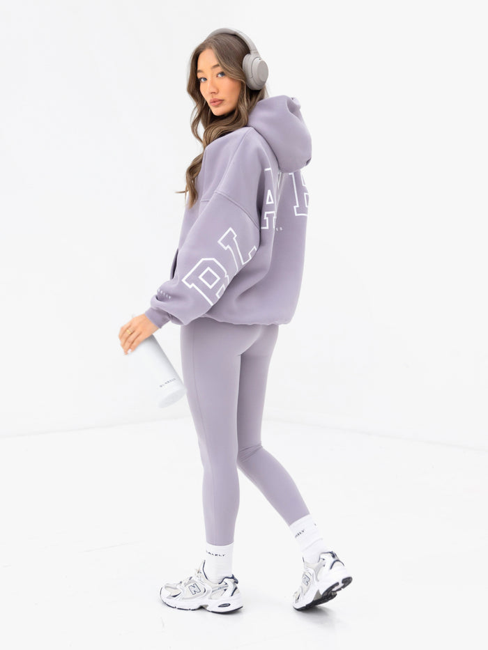 Varsity Isabel Oversized Hoodie - Washed Lilac