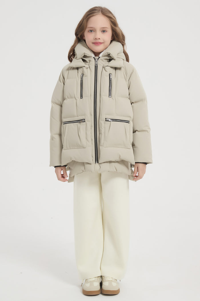 Orolay 092 Classics Kids Thickened Hooded Down Coat #color_beige