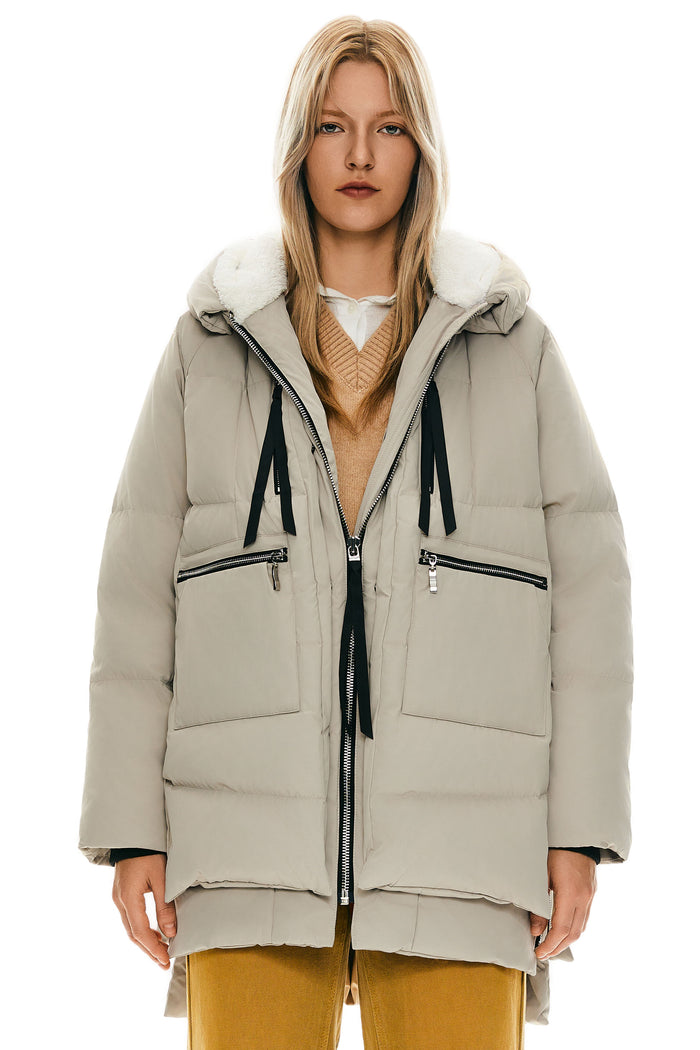 Orolay 092 Classics Women's Thickened Down Jacket #color_Beige