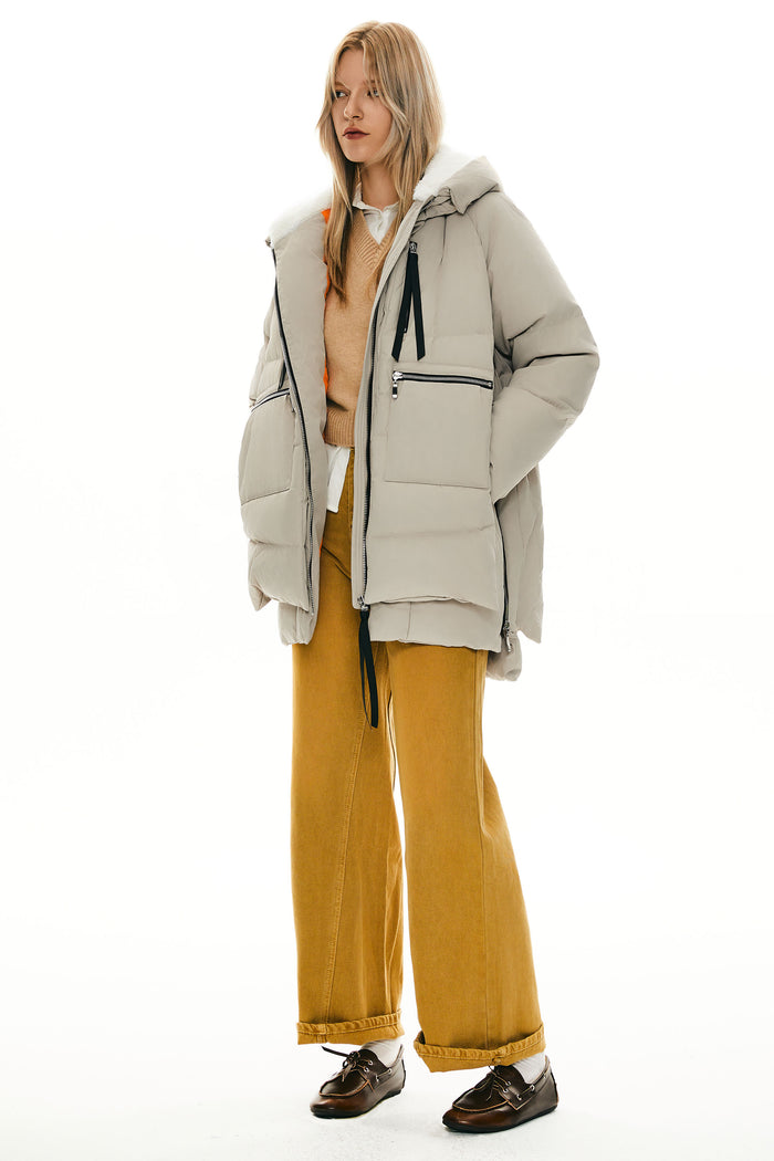 Orolay 092 Classics Women's Thickened Down Jacket #color_Beige