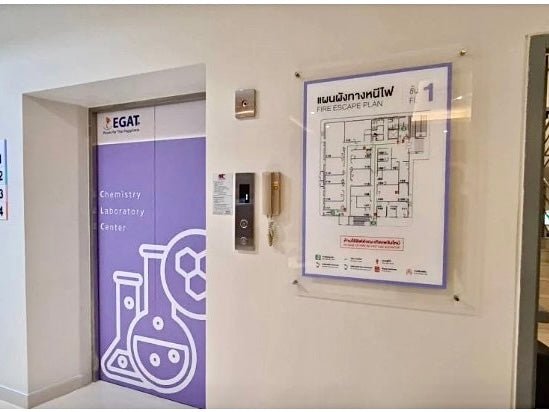 ป้ายแผนผังทางหนีไฟ outdoor indoor ทนทาน