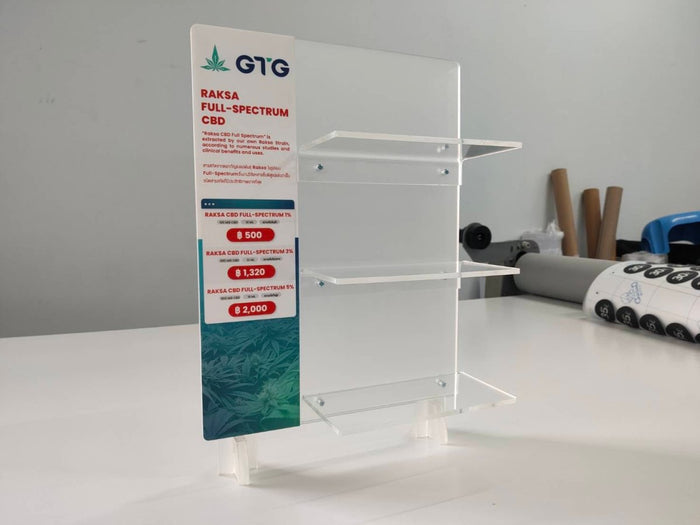 ชั้นวางสินค้าอะคริลิค เชลฟ์ดิสเพลย์ - Octopus Media Solutions