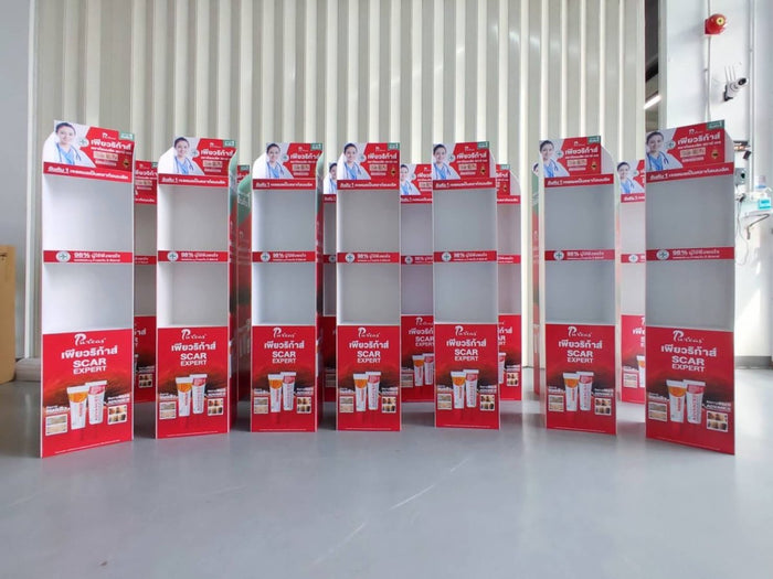 ชั้นวางสินค้าราคาถูก เชลฟ์ดิสเพลย์ Shelf Display แข็งแรง น้ำหนักเบา เหมาะสำหรับโชว์สินค้าในร้านค้า และงานอีเวนต์