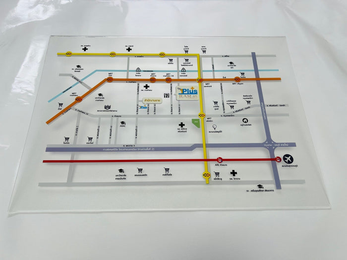 ป้ายแผนที่ อะคริลิคใส Inkjet Printing Service