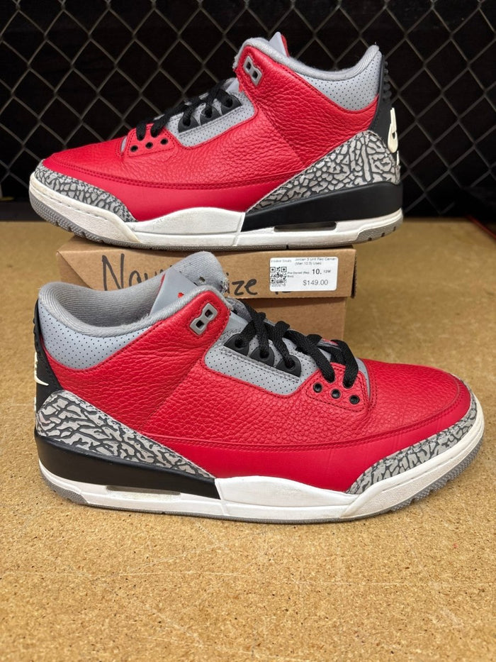 Jordan 3 Unite Red Cement (Men 10.5) Used - Sneakers - Jawns on Fire Sneakers & Shoes