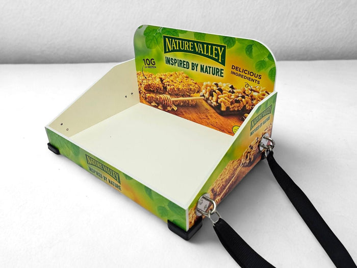 กล่องแสดงบาร์ธัญพืช Nature Valley สีเขียวเหลือง พิมพ์ภาพบาร์กราโนลา