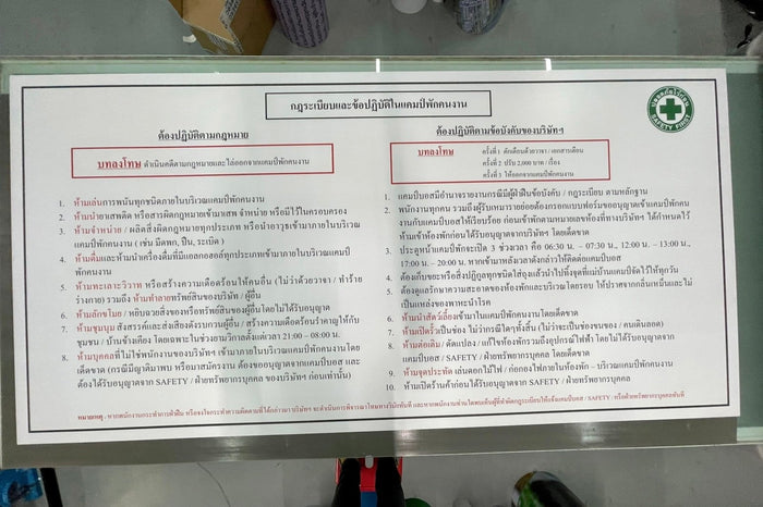 ป้ายกฎระเบียบ ตัวอักษรชัดเจน เหมาะสำหรับโรงงาน อาคาร และหน่วยงานราชการ
