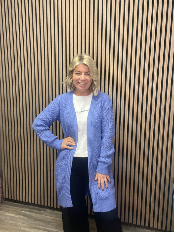 THELMA OPEN KNIT CARDIGAN (PERSIAN/MELANGE)