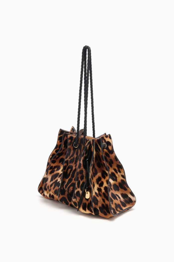 Adria Large Drawstring Tote - Leopard
