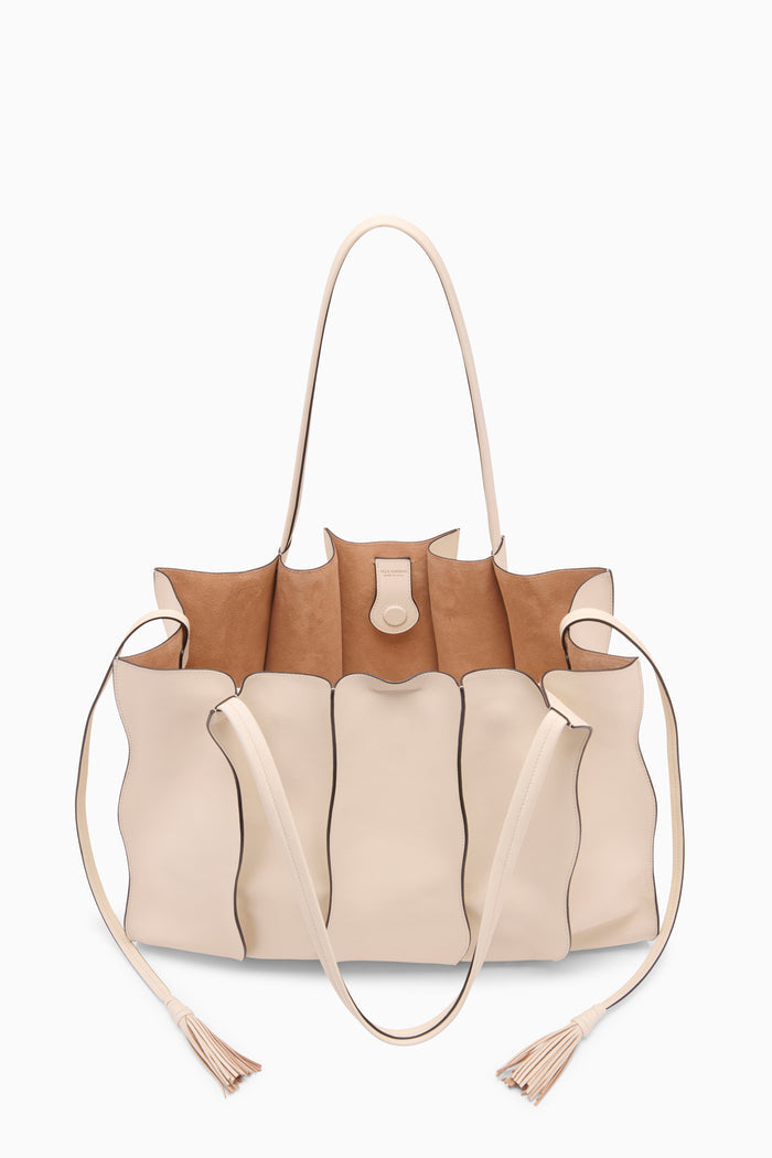 Cowrie Leather Adria Large Tote - Open Interior View with Suede Lining | Ulla Johnson