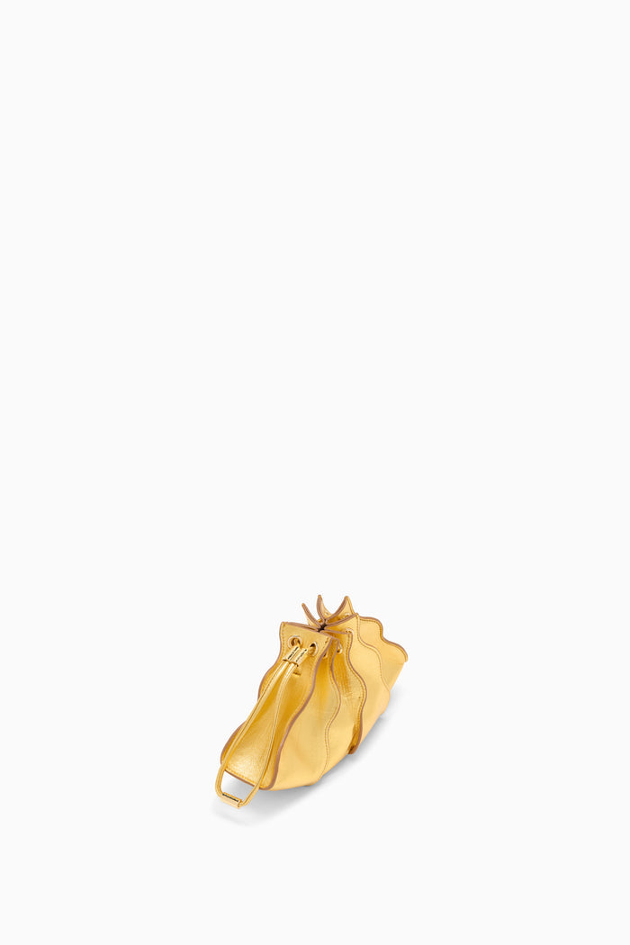 Gold Metallic Leather Adria Mini Crossbody - Top-Down Angle View | Ulla Johnson