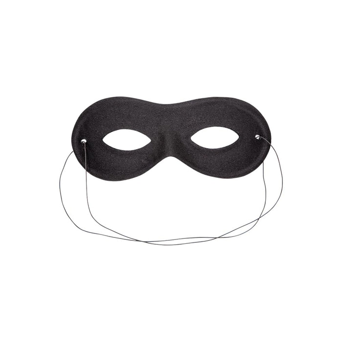 Adults Black Bandit Eye Mask Lone Ranger Burglar Thief Fancy Dress