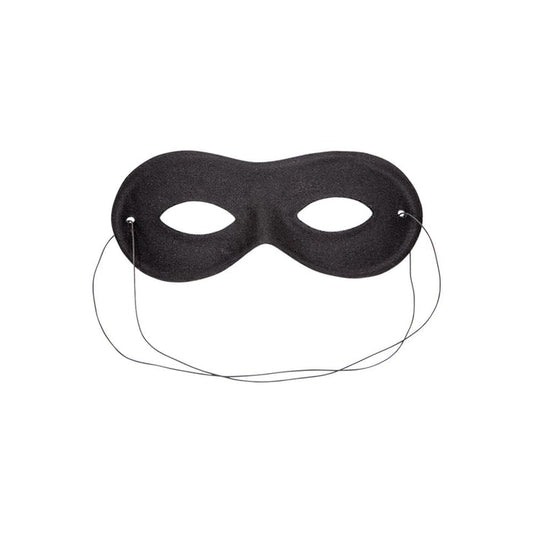 Adults Black Bandit Eye Mask Lone Ranger Burglar Thief Fancy Dress